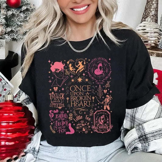 The Archer And The Fox Doodle T-Shirt, Once Upon A Broken Heart Shirt, Stephanie Garber, OUABH Merch, Evangeline And...