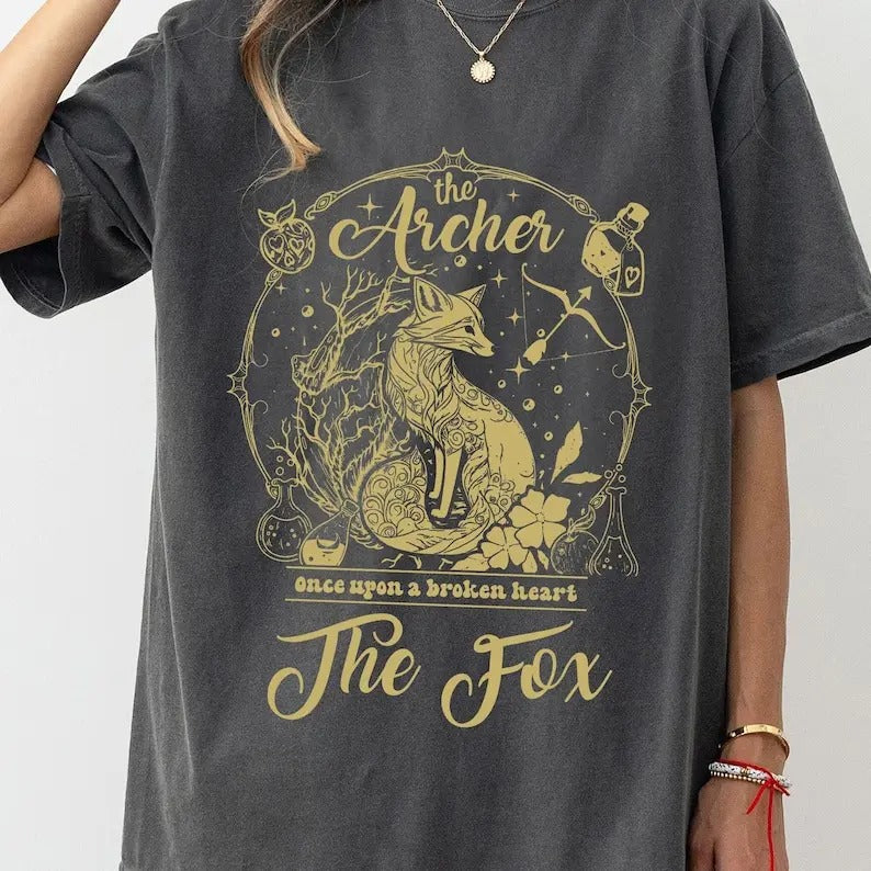 The Archer And The Fox T-shirt, Once Upon A Broken Heart tshirt, Hookish, Fantasy Books Jumper, Reader Tees, Bookish...