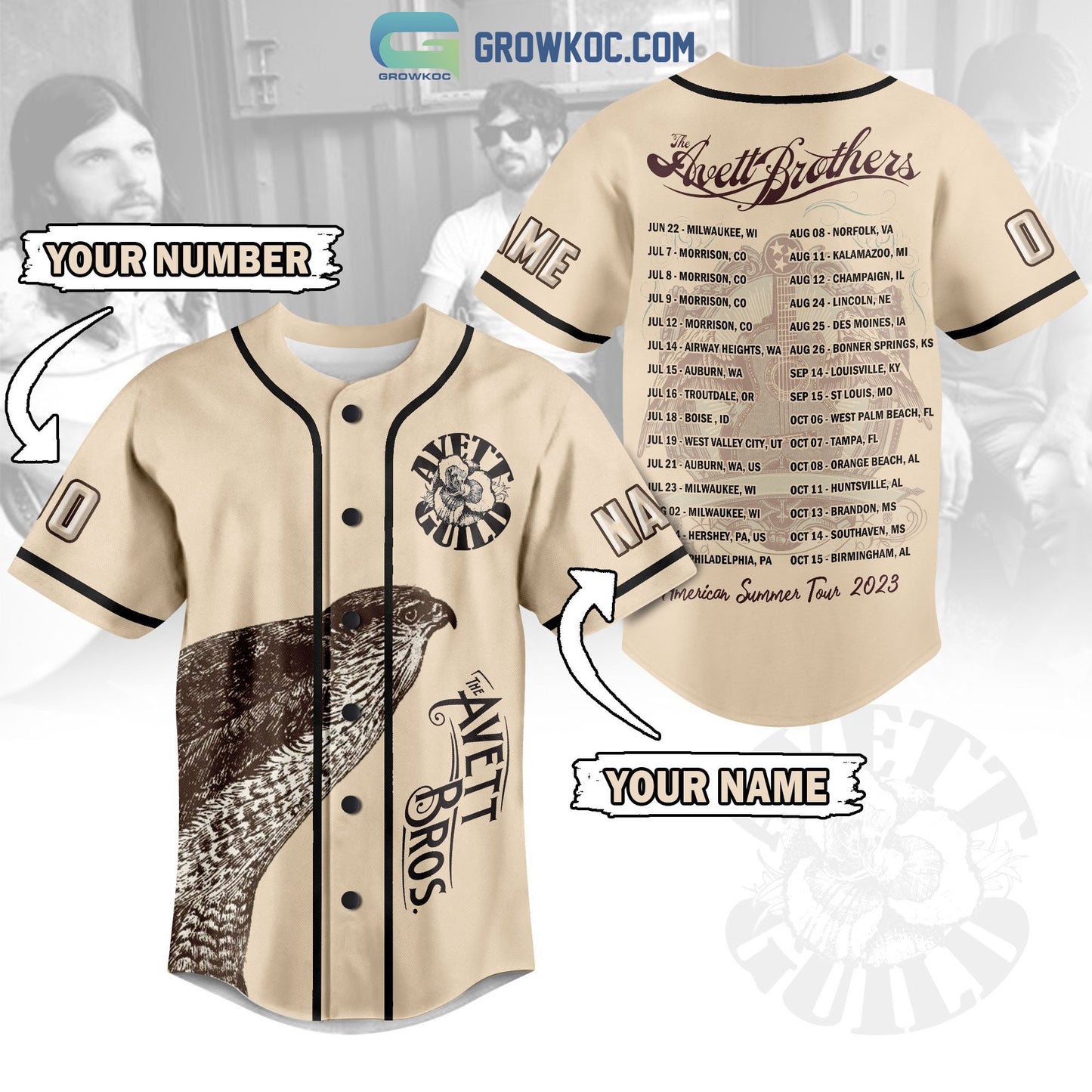 The Avett Brothers American Summer Tour 2023 Personalized Baseball Jersey