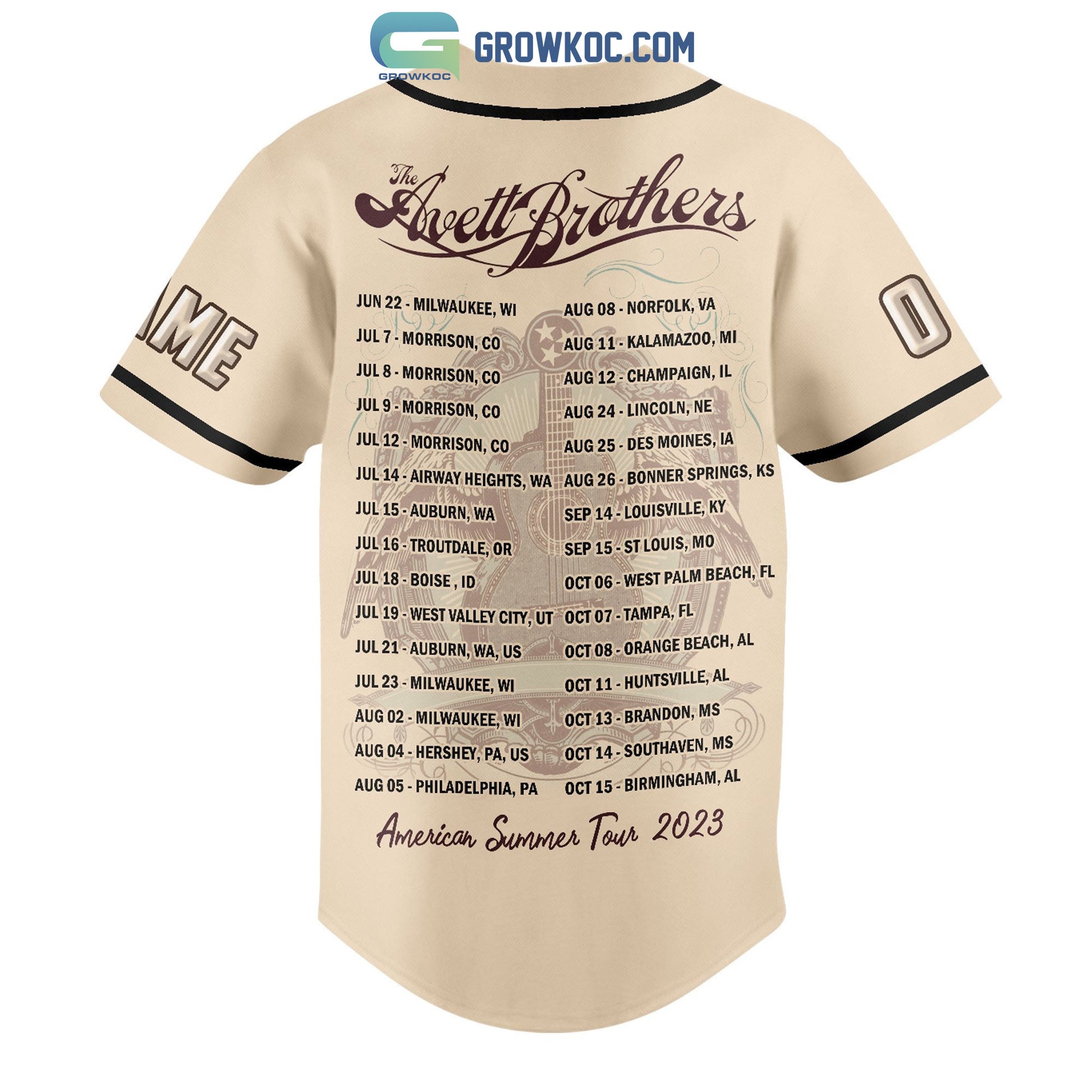 The Avett Brothers American Summer Tour 2023 Personalized Baseball Jersey