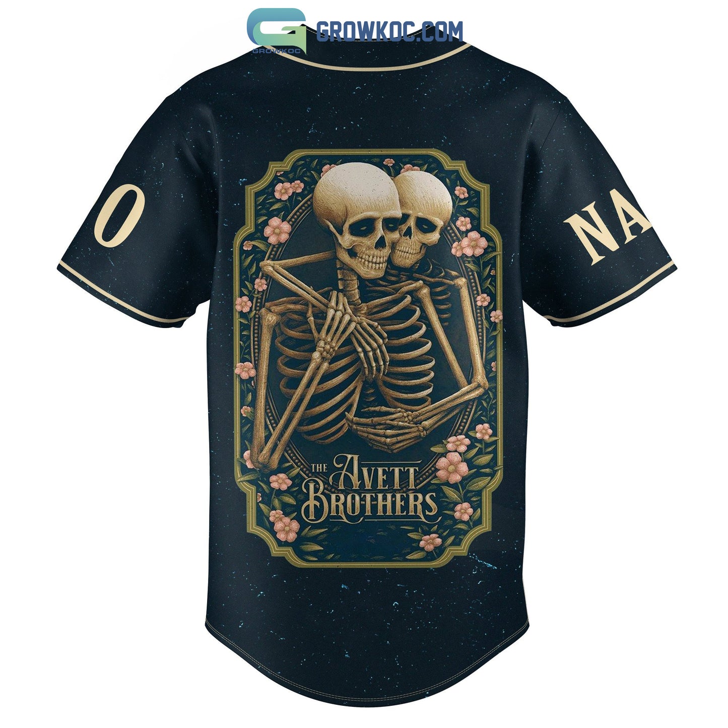 The Avett Brothers Skull Flowers Personalized Baseball Jersey