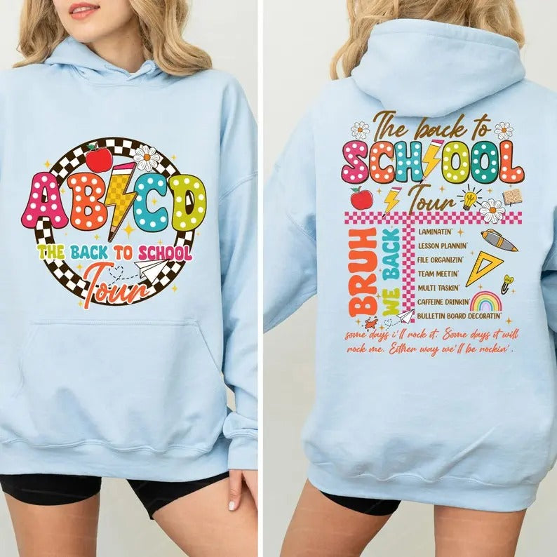 The Back To School Tour 2024 Retro Back to School Shirt for Teachers, ABCD Teacher Shirts, First Day Of School Teacher...