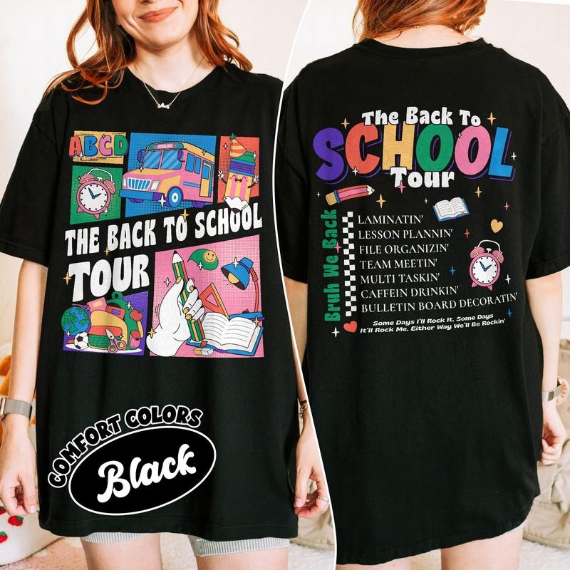The Back To School Tour Comfort Colors Shirt, First Day Of School Tshirt, Teacher Bruh We Back Womenswear Hoodie, Sweatshirt