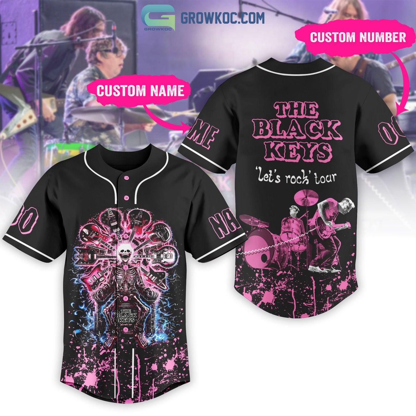 The Black Keys Let’s Rock Tour Personalized Baseball Jersey