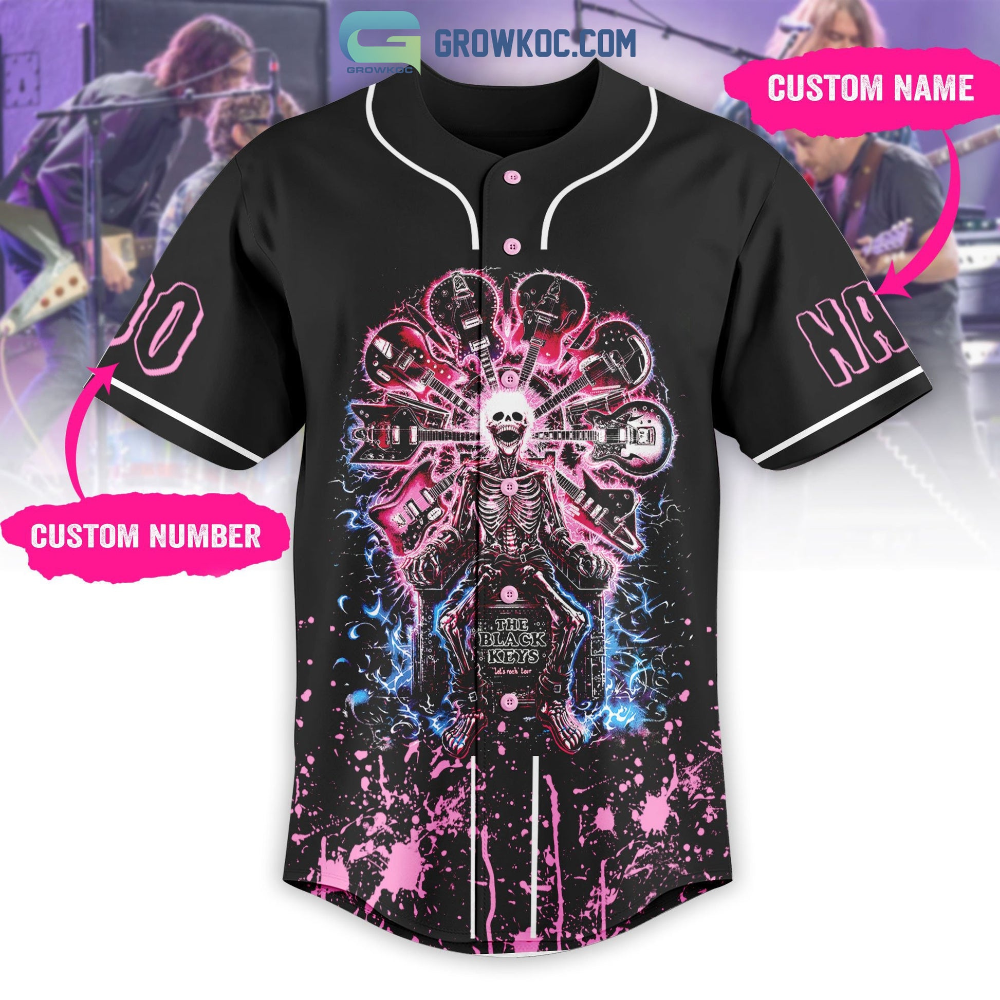 The Black Keys Let’s Rock Tour Personalized Baseball Jersey