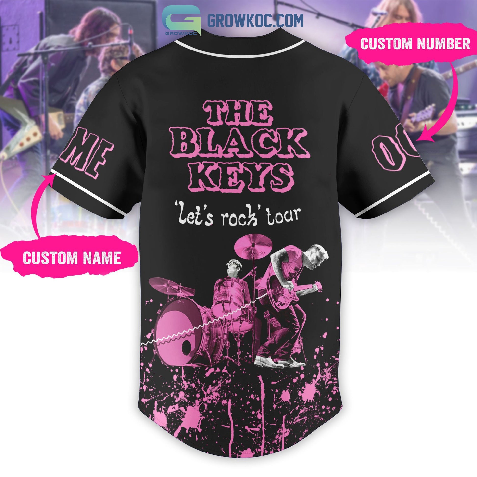 The Black Keys Let’s Rock Tour Personalized Baseball Jersey