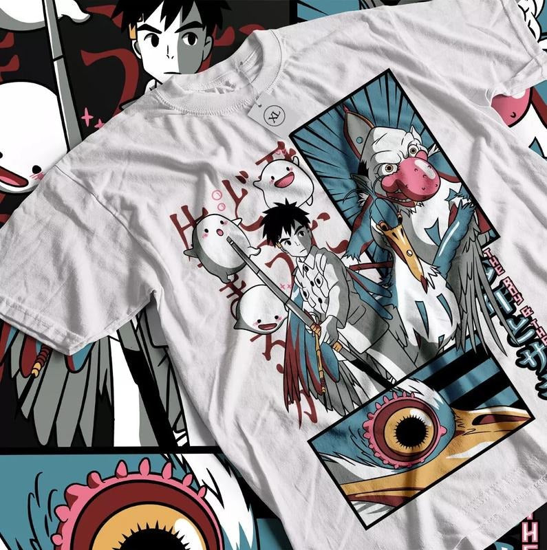 The Boy and the Heron T-shirt Girl Anime shirt Manga art Gift Shirt All Size Hoodie, Sweatshirt | WearSparks.com