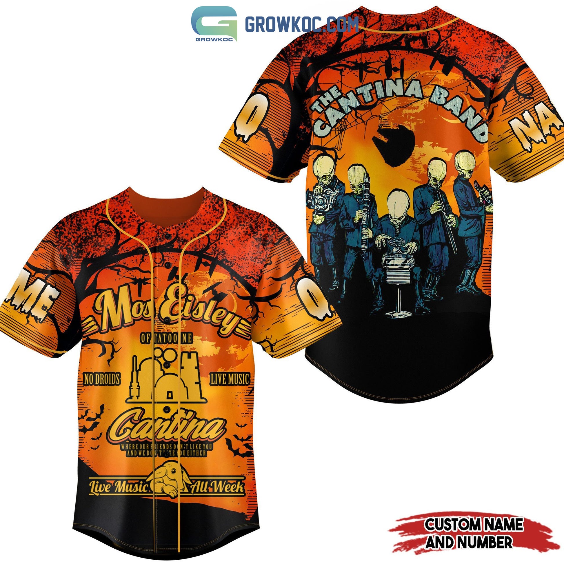 The Cantina Band Mos Eisley Of Tatooine No Droids Live Music Halloween Personalized Baseball Jersey