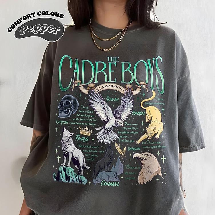 The Care Boys Comfort Color T-Shirt, Throne Of Glass T-Shirt, Cadre Of Fae Warriors Rowan Gavriel Fenrys Connall Lorcan &...