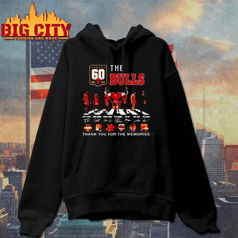 The Chicago Bulls 60th Anniversary 1966 2026 Players Abbey Road Signatures Thank You For The Memories Shirt