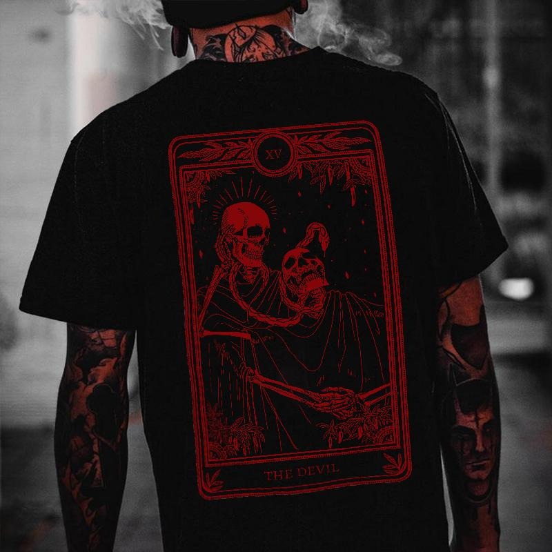 The Devil Sk Print T-Shirt - Naughty Clothes Men Hoodie, Sweatshirt | WearSparks.com