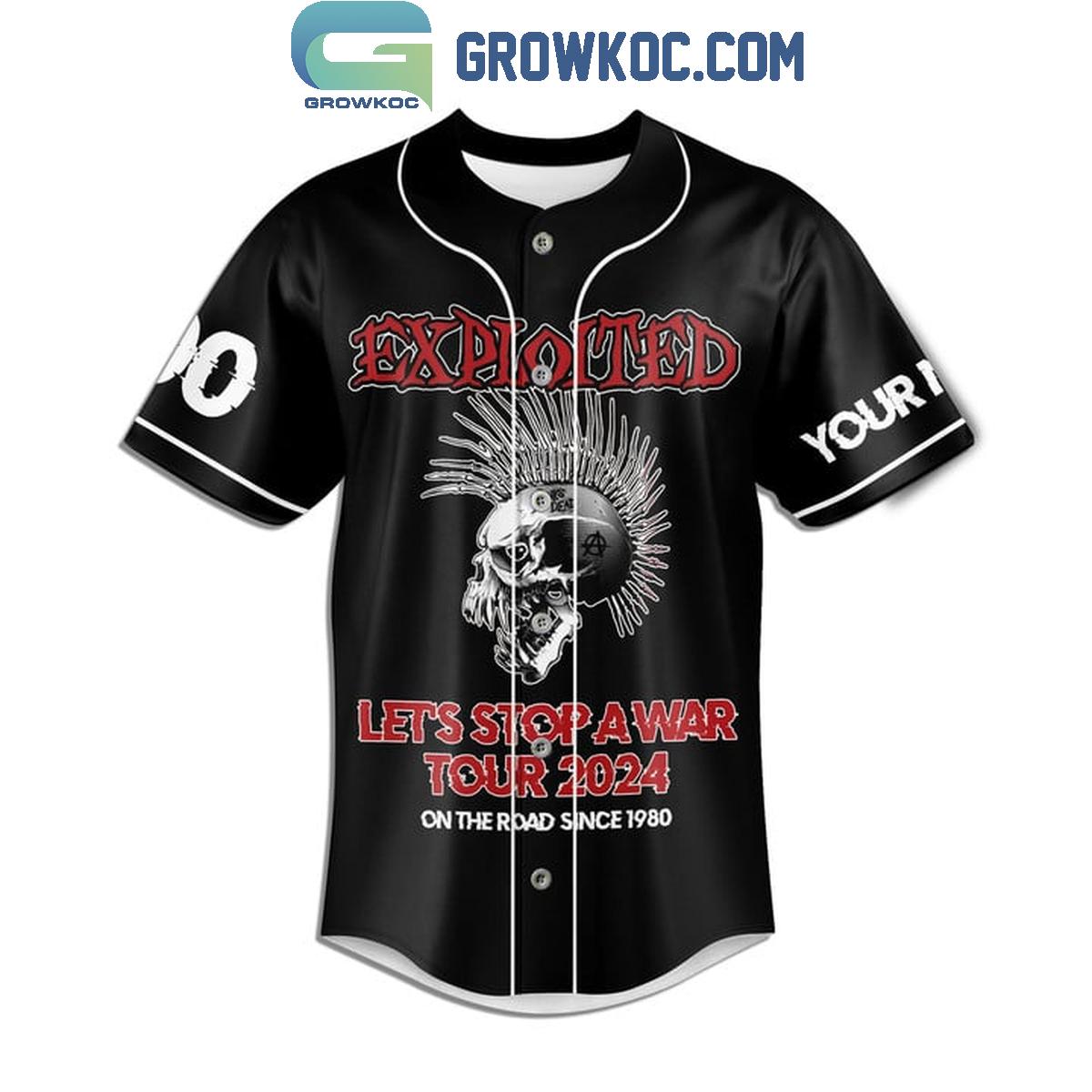 The Exploited Let’s Stop A War Tour 2024 Personalized Baseball Jersey