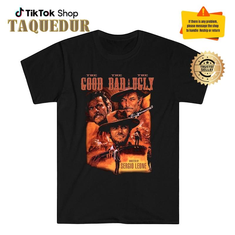 The Good The Bad and The Ugly Men's Navy Black T-Shirt Clint Eastwood T-Shirt Hoodie, Sweatshirt | WearSparks.com