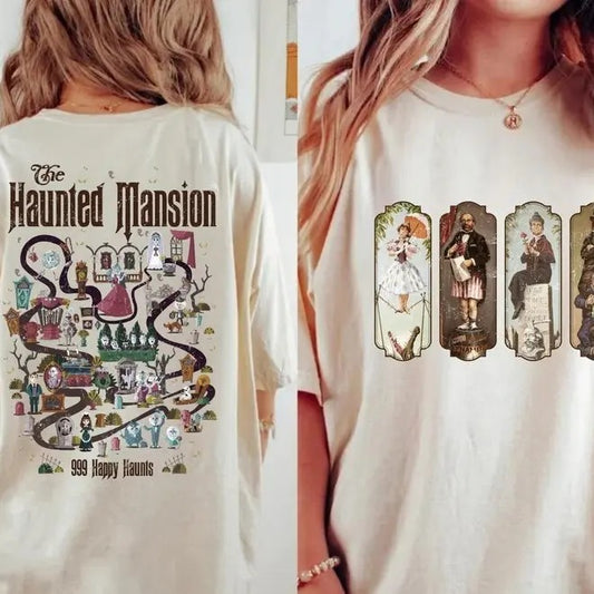 The Haunted Mansion Map Shirt, Gift for Mom Shirt, Retro The Haunted Mansion Map, Stretching Room Shirt, Halloween Shirt...