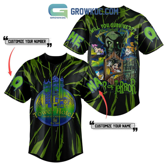 The Hollywood Tower Hotel Drop In’s Welcome Personalized Baseball Jersey
