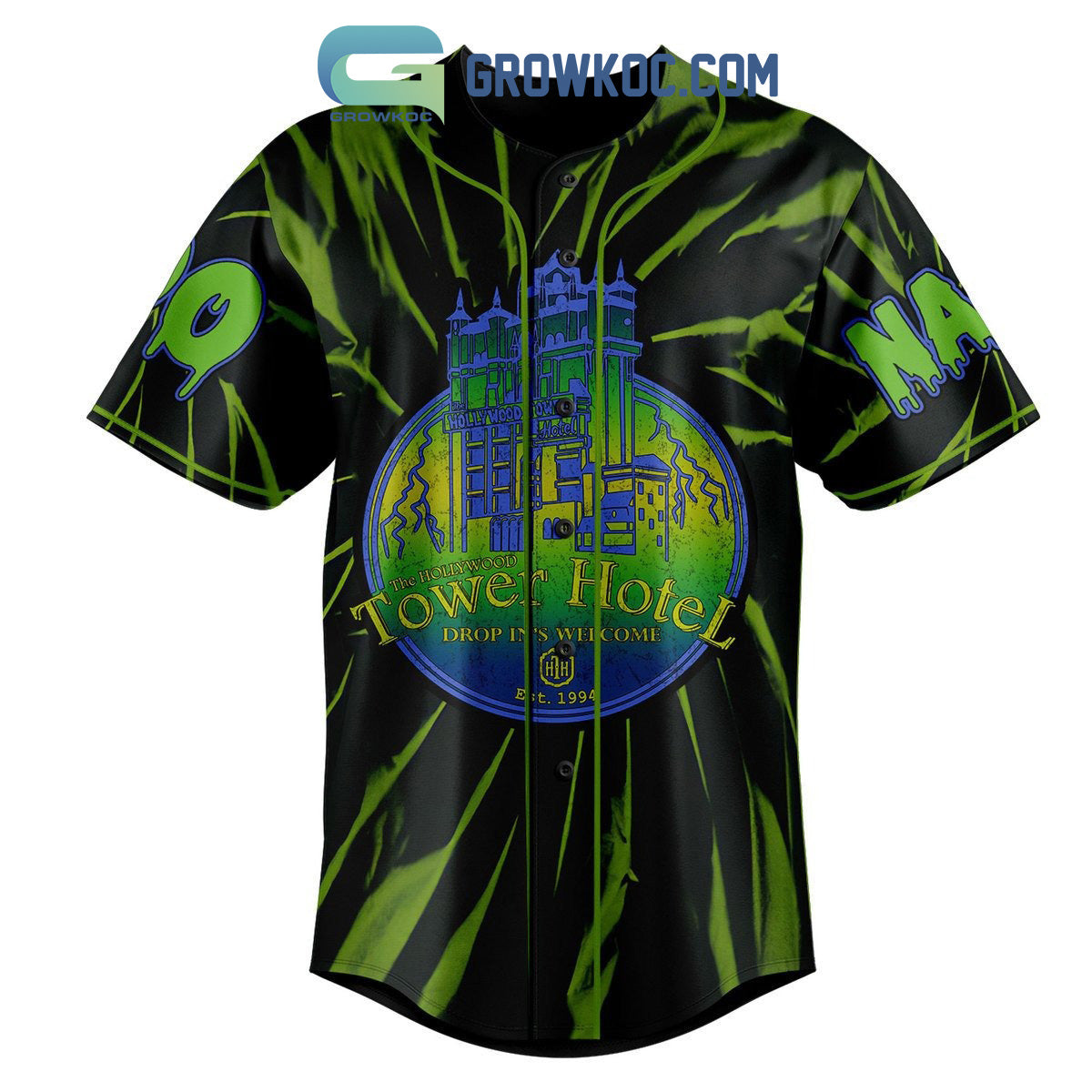 The Hollywood Tower Hotel Drop In’s Welcome Personalized Baseball Jersey