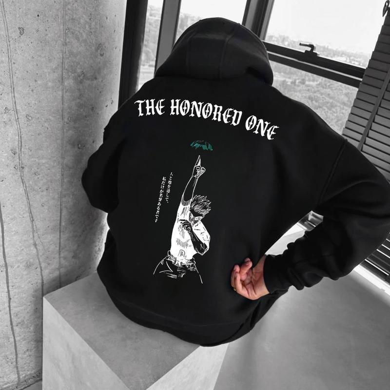 The Honored One Gojo JJK Acid Wash Vintage Style Hoodie, Anime Inspired Tee Sweatshirt | WearSparks.com
