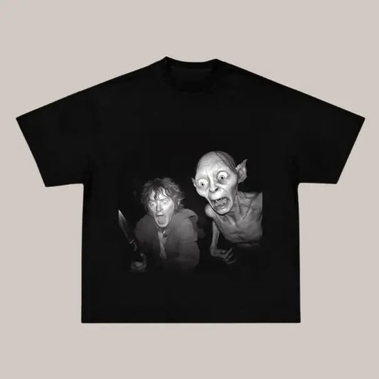 The Lord of the Rings Vintage Graphic Tee, Frodo Gollum T-Shirt, Movies Tee, Unisex Meme Cringe Funny Dumb Shirt,...