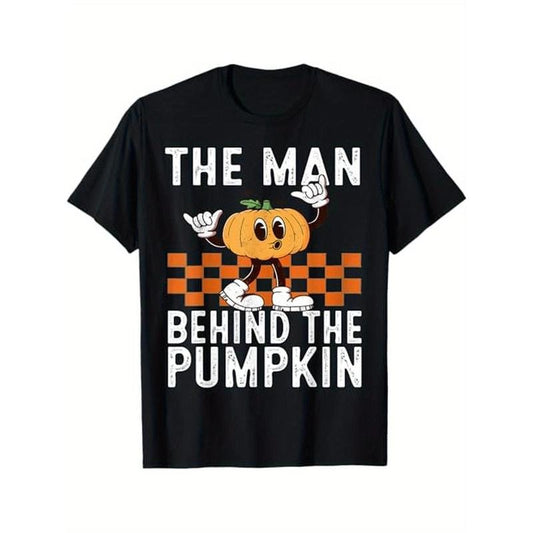 The Man Behind The Pumpkin Funny Halloween T-Shirt, 100% Cotton, Halloween Thanksgiving Christmas Gift for Men Women...