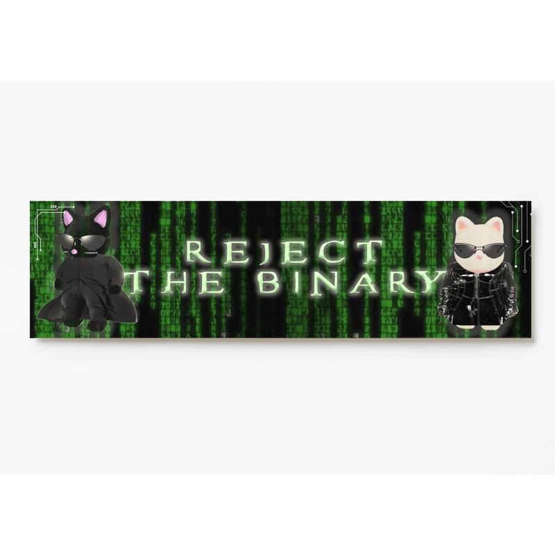 Reject the Binary / The Matrix Sticker, XL Bumper sticker. 11 x 3 inches in high gloss. T-Shirts, Hoodie, Sweatshirt