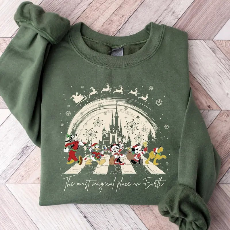 The Most Magical Place On Earth Sweatshirt Tshirt, Magic Kingdom Christmas, Friend Christmas Shirt, Family Christmas...