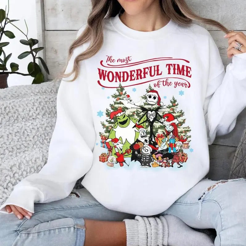 The Most Wonderful Time Of The Year Sweatshirt, Christmas Sweatshirt, Merry Christmas Shirt, Horror Movie Sweatshirts,...