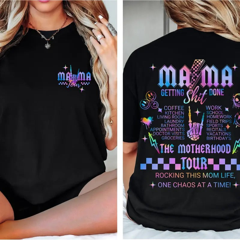 The Motherhood Tour Shirt Mama Tour Shirt Gift For Mom Mom Life Graphic Tee Rocker Mom Shirt Mama Lightning Bolt Shirt...
