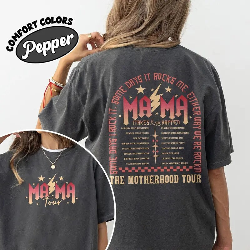 The Motherhood Tour shirt, Some Days I Rock It shirt, Some Days It Rocks Me shirt,  Mother's Day Funny shirt Hoodie,...