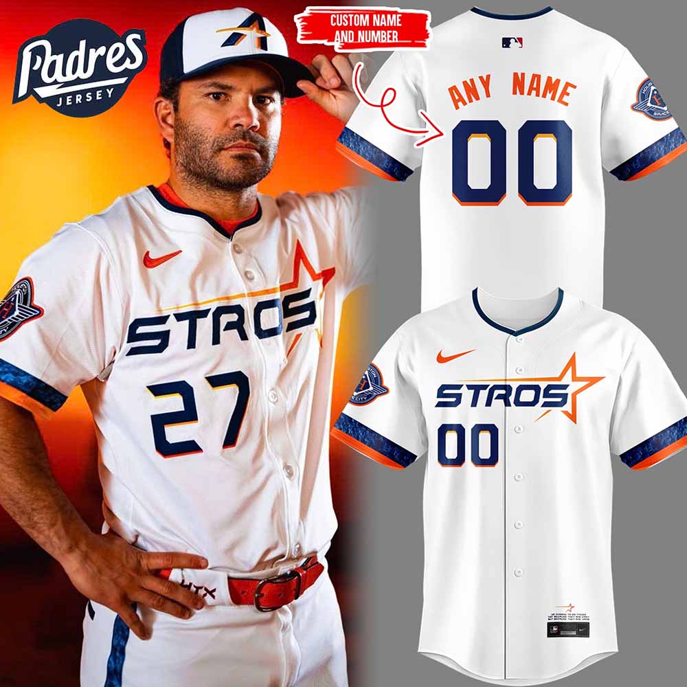 The Next Frontier Houston Astros Limited Custom Baseball Jersey - Padres Jersey Oasis: Elevate Your Baseball... (Image 1)