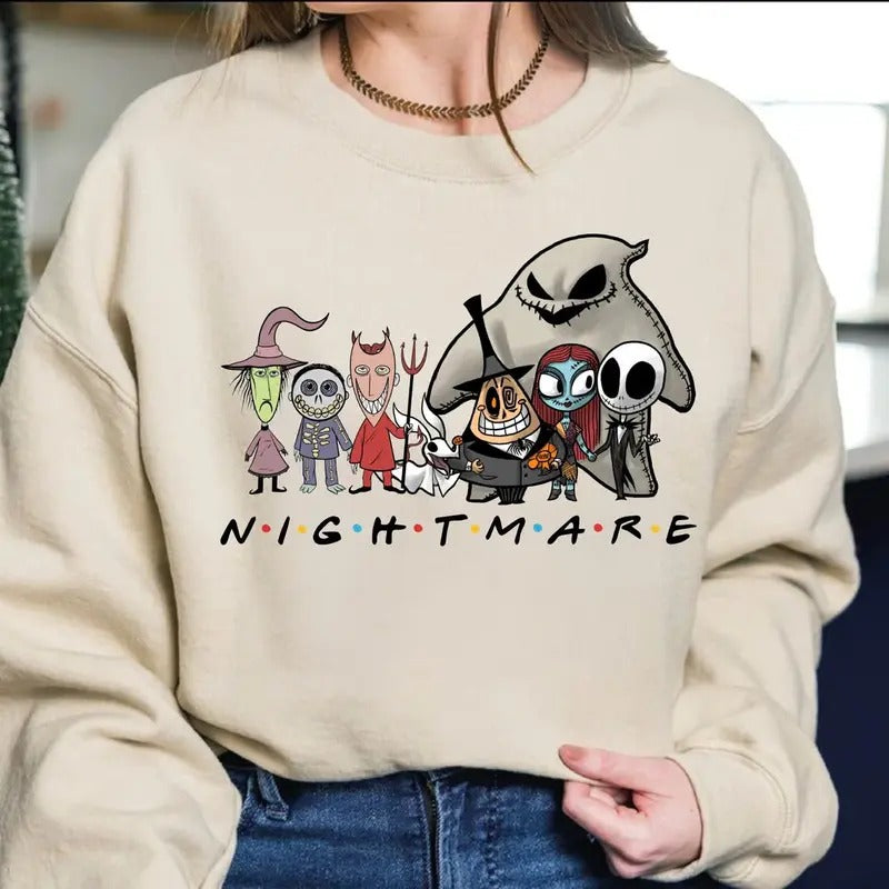 The Nightmare Before Christmas Friends Shirt, Jack Skellington Sweatshirt, Halloween Hoodie, Nightmare Before Christmas...