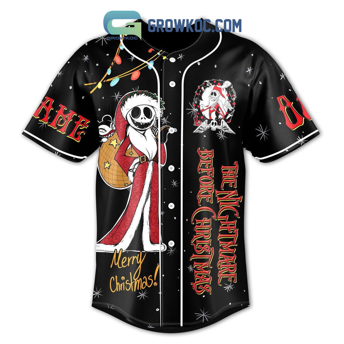 The Nightmare Before Christmas Merry Christmas Personalized Baseball Jersey