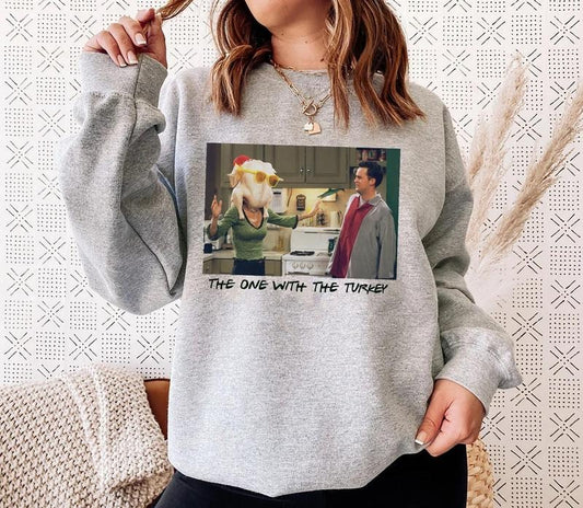 The One With The Turkey Sweatshirt, Friends Thanksgiving Sweatshirt, Friends Turkey Thanksgiving Shirt, Thanksgiving Day...
