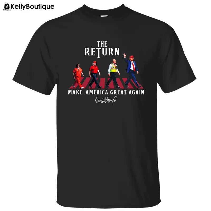 The Return to White House Trump Won 2024 Election Inauguration 47th President Graphic Printed Unisex Classic Cotton...