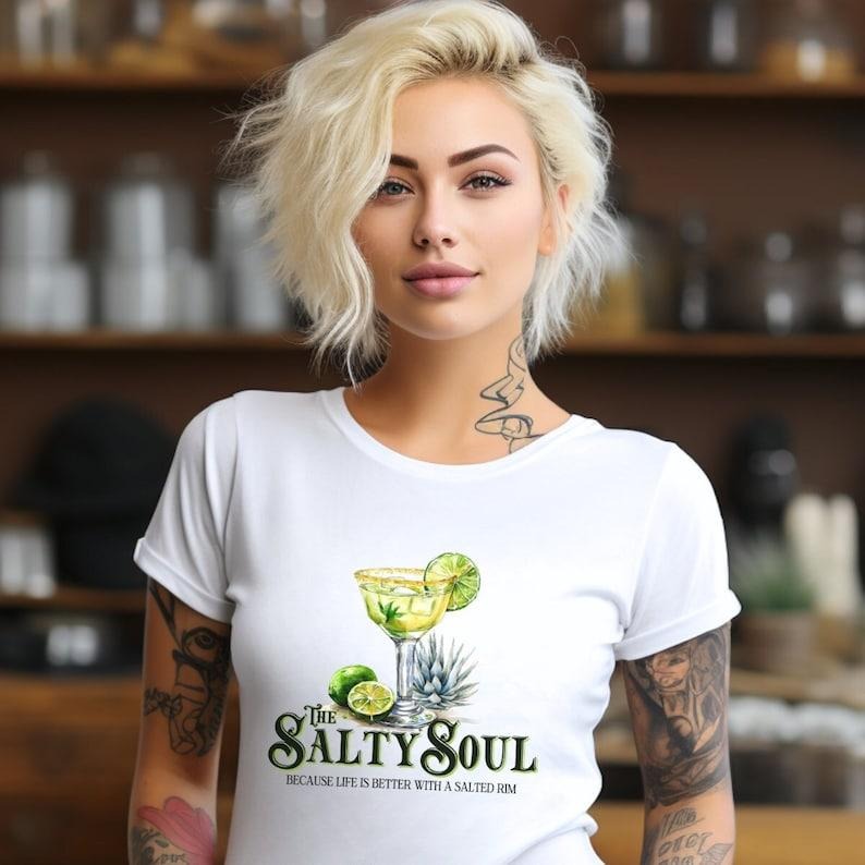 The Salty Soul Funny Margarita Lovers Fiesta Tee | Trendy Summer Drinking Tee | Cinco de Mayo Tequila Shirt Hoodie,...