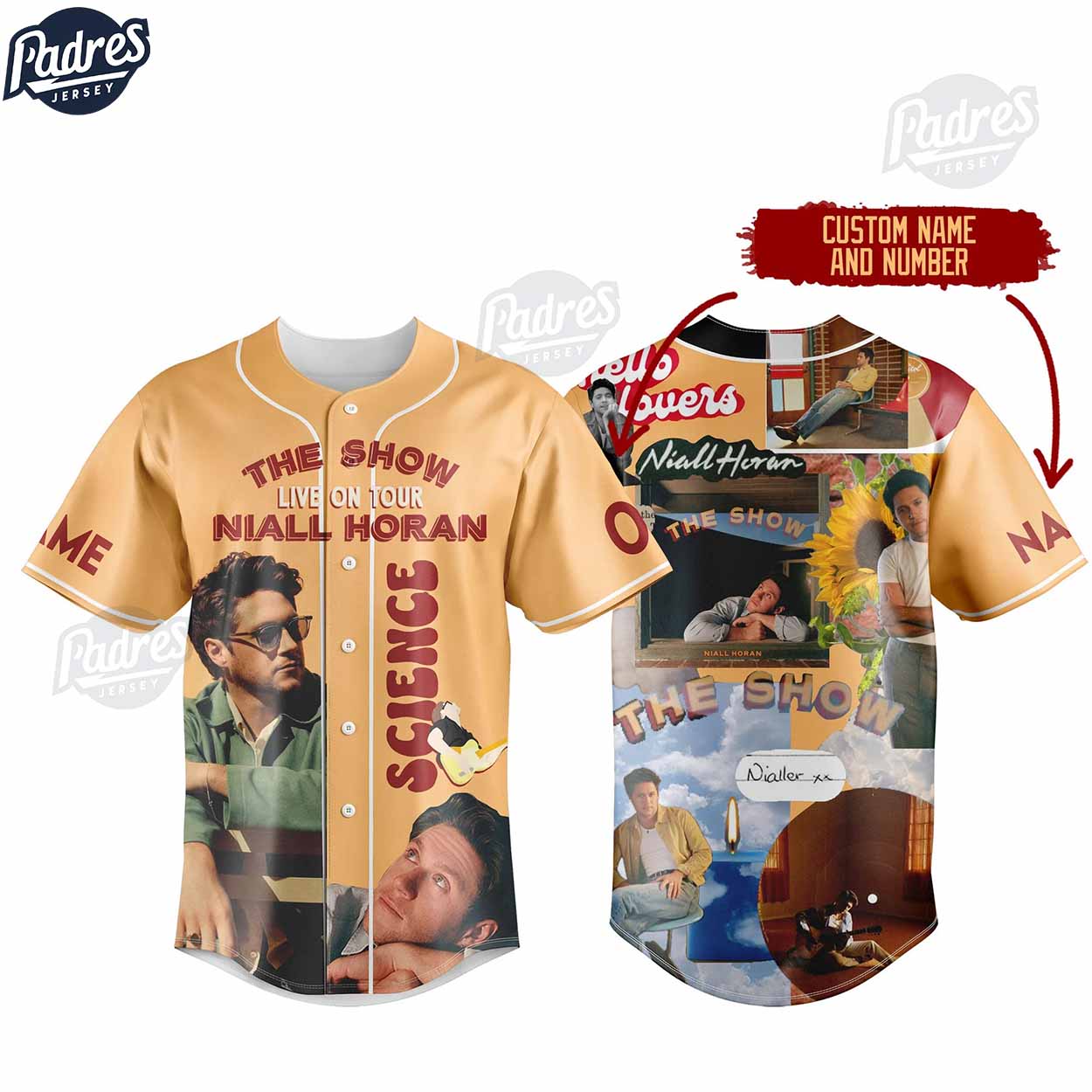 The Show Live On Tour Niall Horan Custom Baseball Jersey - Padres Jersey Oasis: Elevate Your Baseball Style... (Image 1)