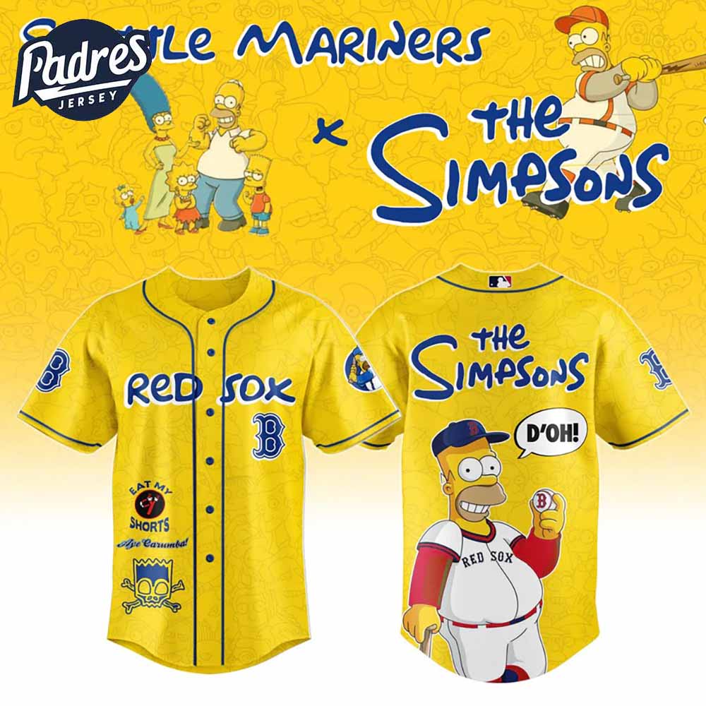 The Simpsons x Boston Red Sox Baseball Jersey 2025 - Padres Jersey Oasis: Elevate Your Baseball Style Game T-Shirts,...