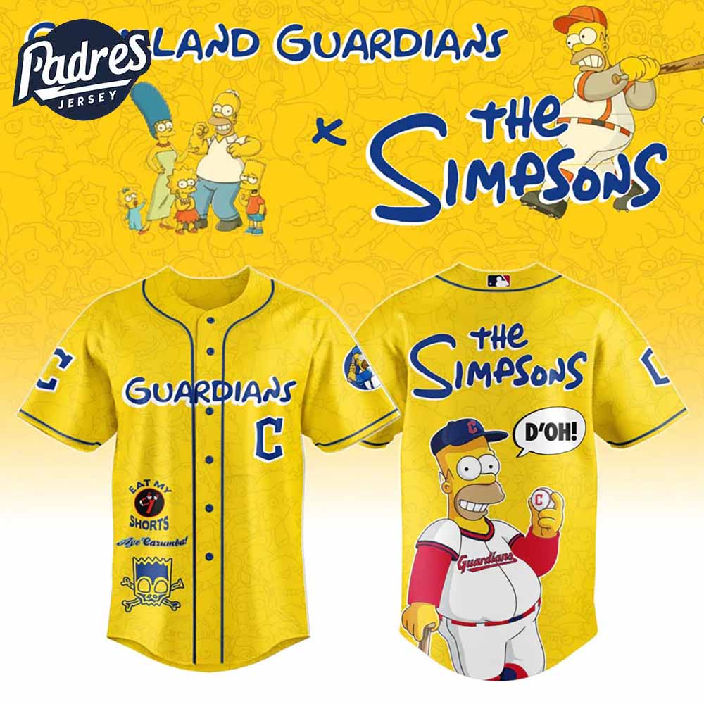 The Simpsons x Cleveland Guardians Baseball Jersey 2025 - Padres Jersey Oasis: Elevate Your Baseball Style Game T-Shirts,...