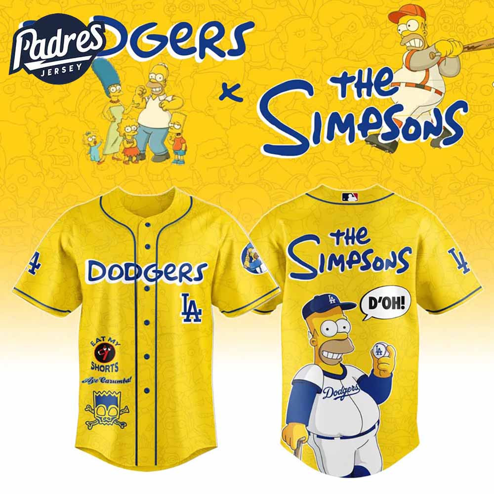 The Simpsons x Los Angeles Dodgers Baseball Jersey 2025 - Padres Jersey Oasis: Elevate Your Baseball Style Game T-Shirts,...
