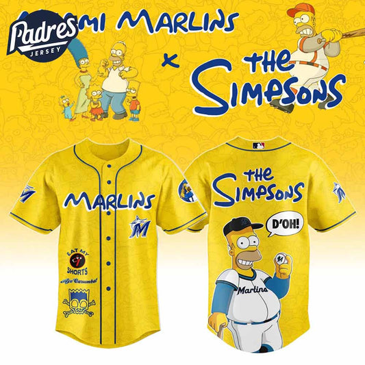 The Simpsons x Miami Marlins Baseball Jersey 2025 - Padres Jersey Oasis: Elevate Your Baseball Style Game T-Shirts,...