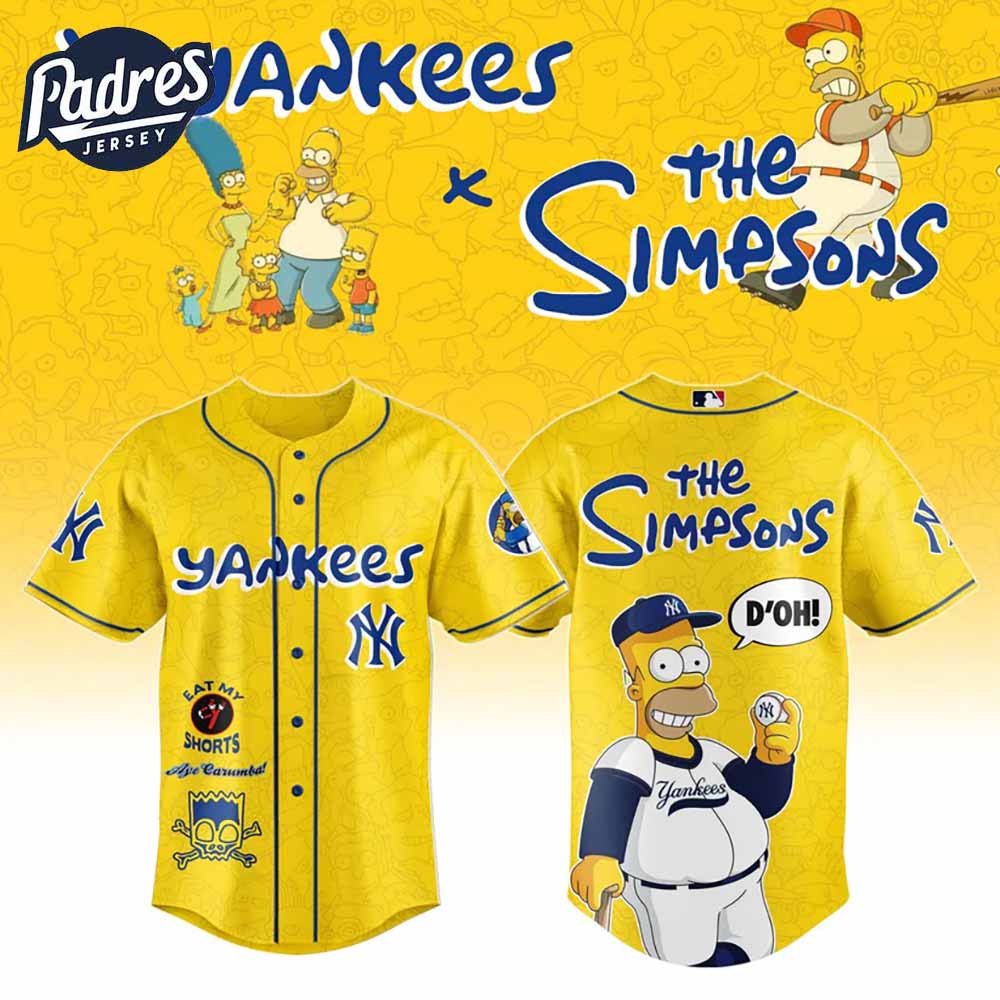 The Simpsons x New York Yankees Baseball Jersey 2025 - Padres Jersey Oasis: Elevate Your Baseball Style Game T-Shirts,...