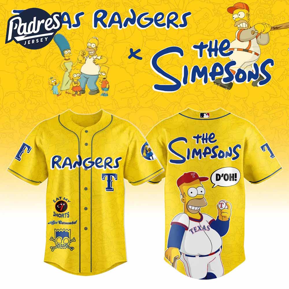 The Simpsons x Texas Rangers Baseball Jersey 2025 - Padres Jersey Oasis: Elevate Your Baseball Style Game T-Shirts,...
