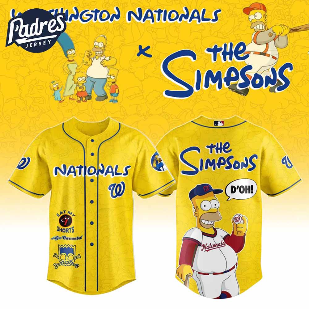 The Simpsons x Washington Nationals Baseball Jersey 2025 - Padres Jersey Oasis: Elevate Your Baseball Style Game...