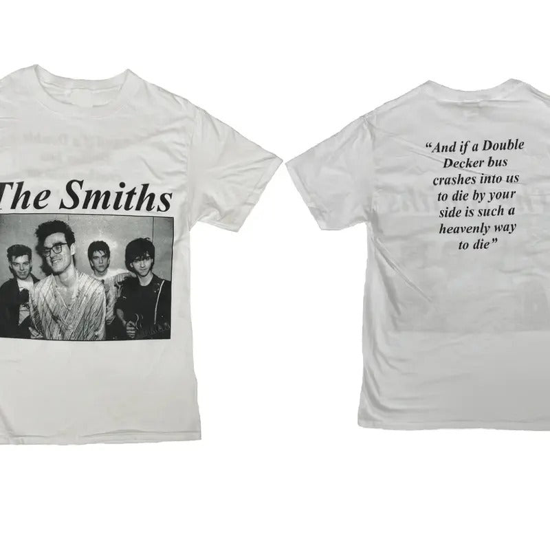 The Smiths Double Decker Bus T-Shirt, Retro Band Graphic Tee, Vintage Music Merch, Iconic 80s Rock Shirt, Unisex Gift for...
