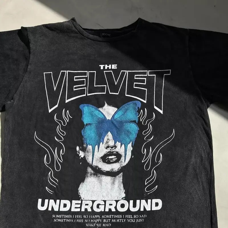 The Velvet Underground Band Shirt 90s, Vintage retro shirt, Cotton unisex Tshirt, Trendy Shirtstyle{n002}2 Hoodie, Sweatshirt