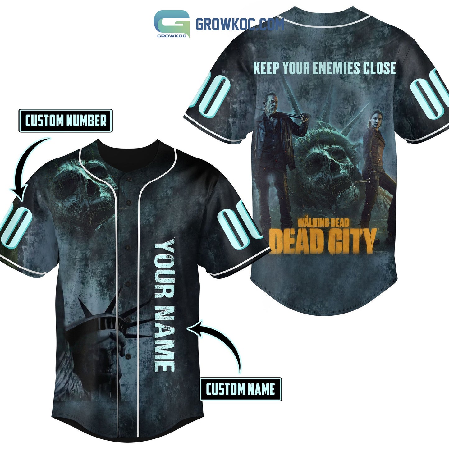 The Walking Dead City Keep Your Enemies Close Personalized Baseball Jersey