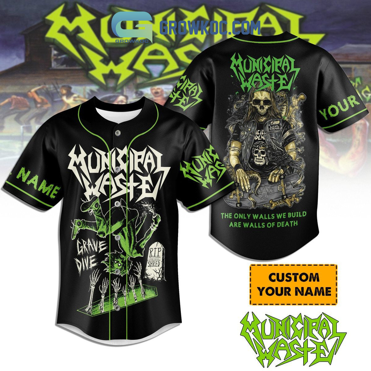 The Wall Of Death Municipal Waste Personalized Baseball Jersey