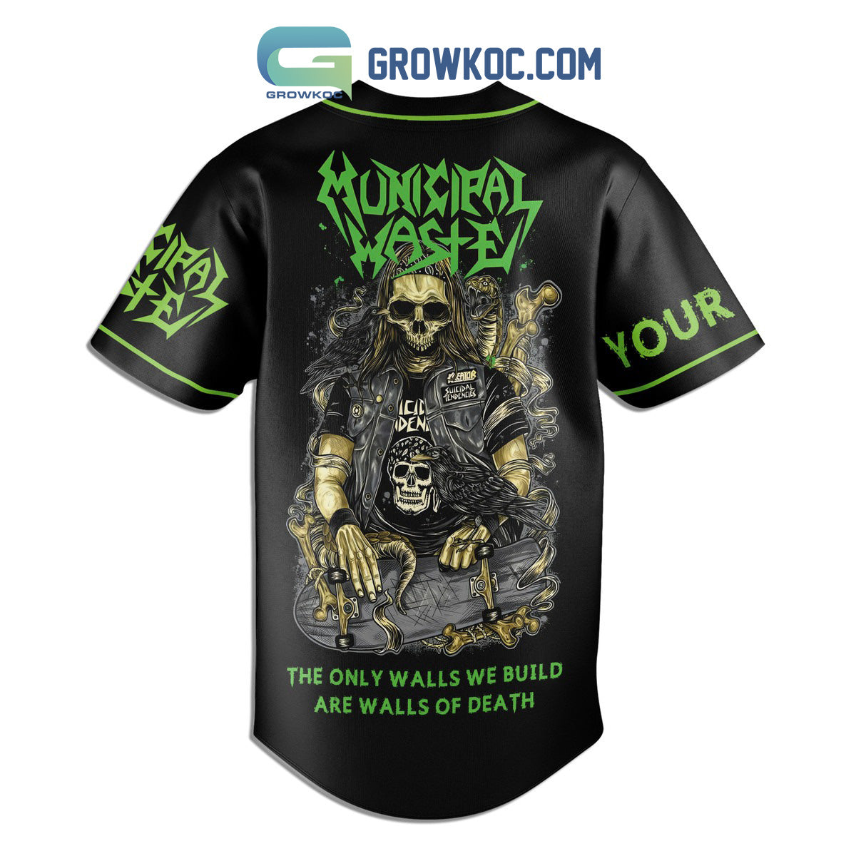 The Wall Of Death Municipal Waste Personalized Baseball Jersey