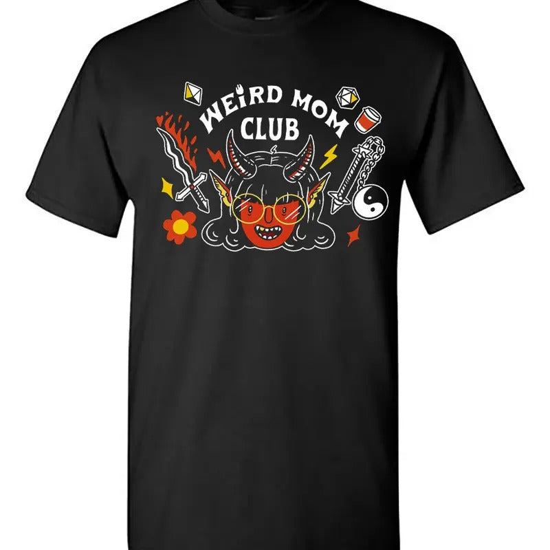 The Weird Mom Club Demon Hellfire Gaming Girl on Unisex black shirt Hoodie, Sweatshirt | WearSparks.com