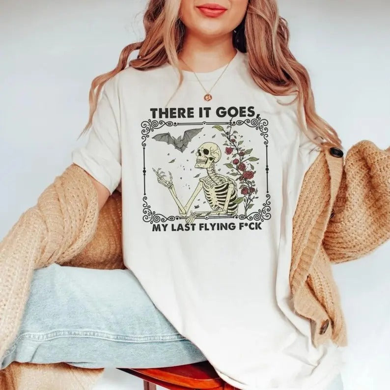 There It Goes, Halloween Skeleton Shirt, Funny Skeleton Shirt, Vintage Halloween, Retro Halloween Hoodie, Sweatshirt