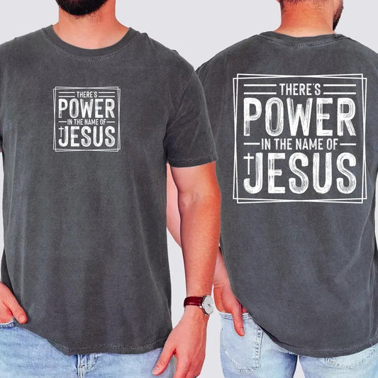 There's Power In The Name Of Jesus, Christian, Religious, Faith, Gospel Tshirt, Comfort Colors Tshirt, Men's Tee Hoodie,...